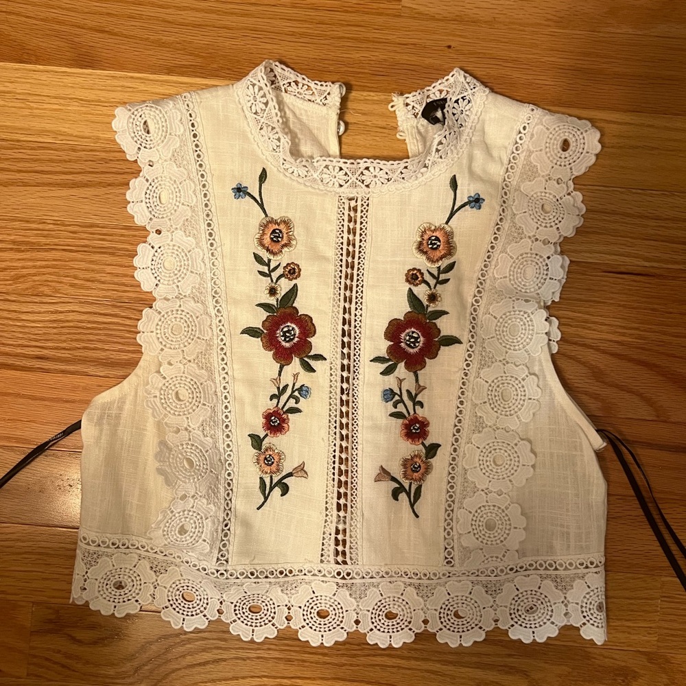 Embroidered Babydoll Top